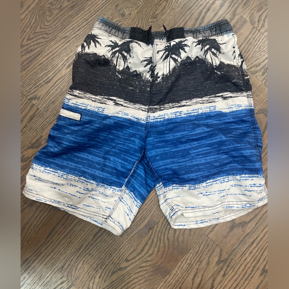 Blue and Black Patterned Shorts